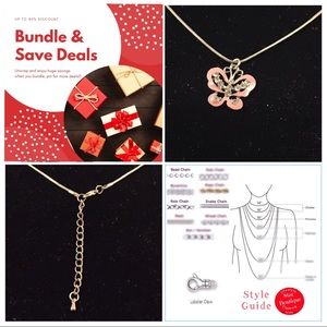 Baby pink butterfly fashion pendant & necklace